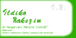 ildiko makszim business card